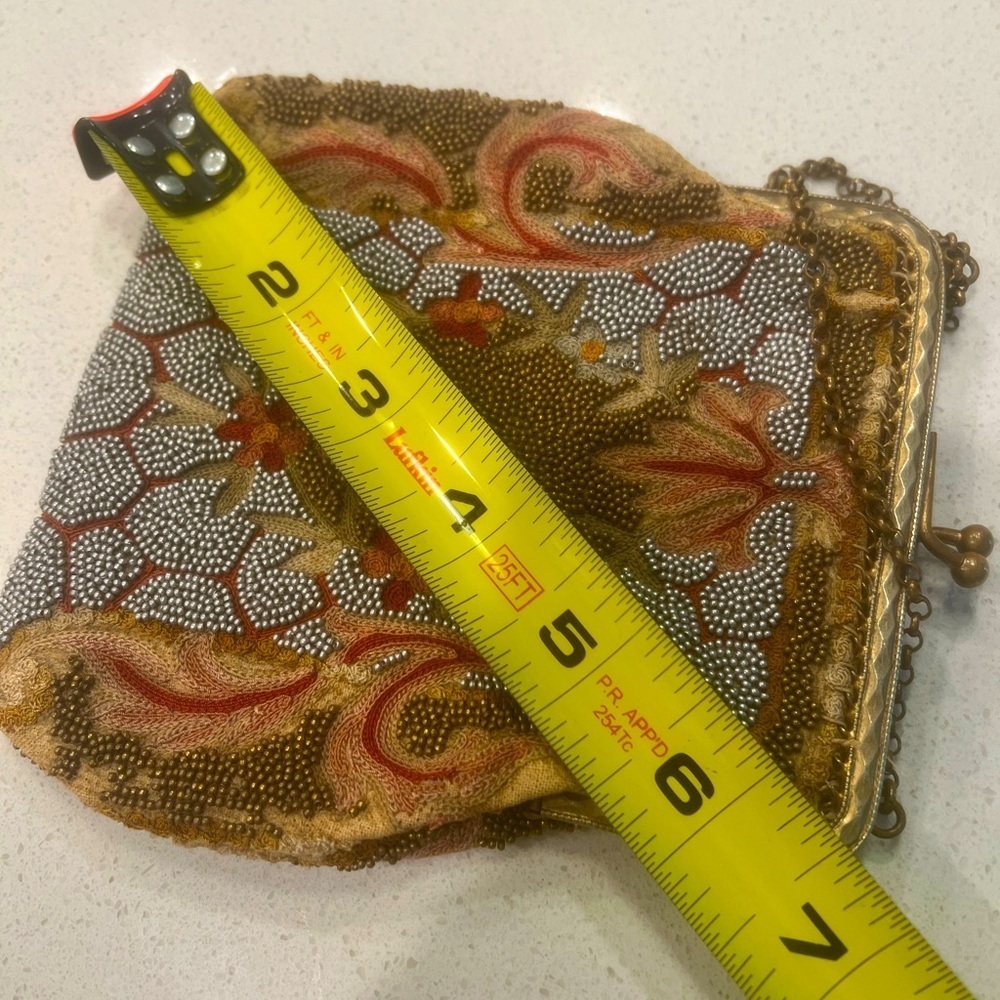 Antique Hand-Beaded Evening Purse – Made in Paris, France by Metro Parry Works - Picture 7 of 8